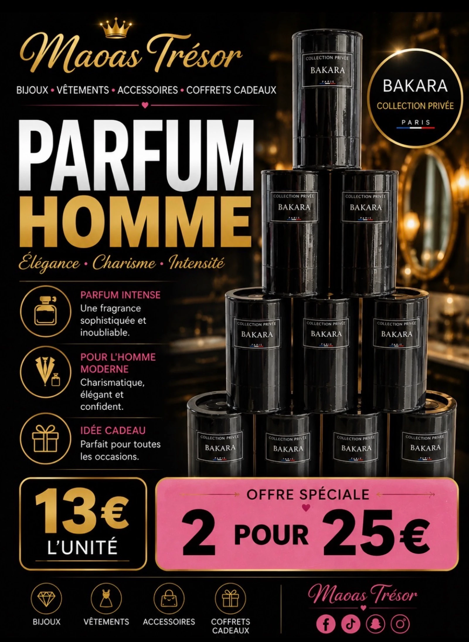 Parfum homme neuf bakara blister 